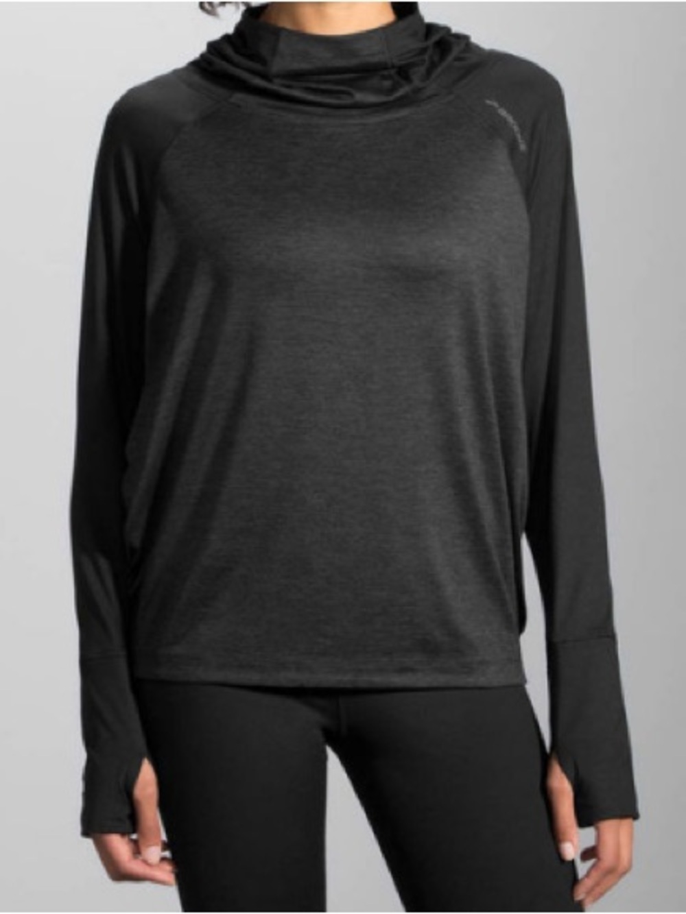 Brooks Dash Hoodie in Black Heathered Size L